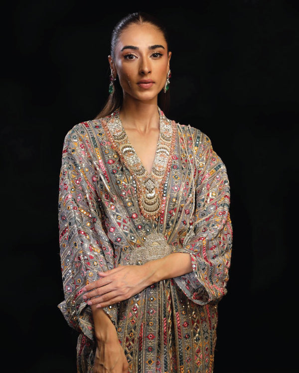 Grey Multi Kaftan